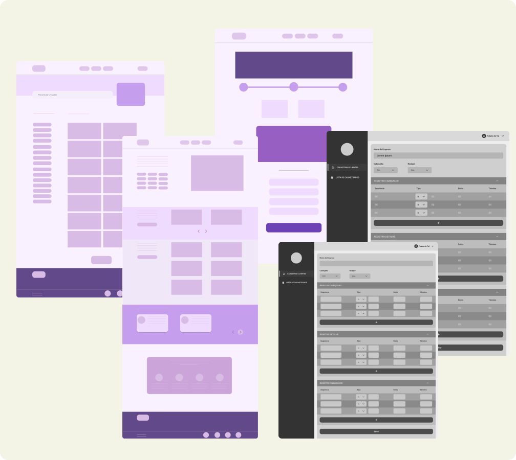 Clique para ampliar Wireframes e fluxos iniciais